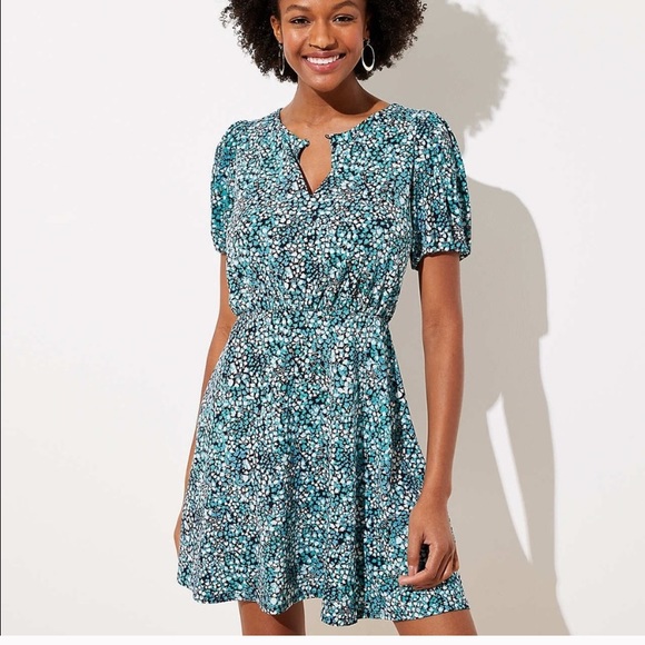 LOFT Dresses Loft Nwts Wildflower Puff Sleeve Dress Poshmark